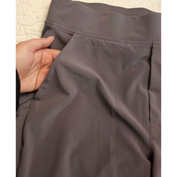 Athleta Brooklyn Ankle Pants Size 4 Gray Stretch Ribbed Waistband With Pockets - Picture 10 of 12